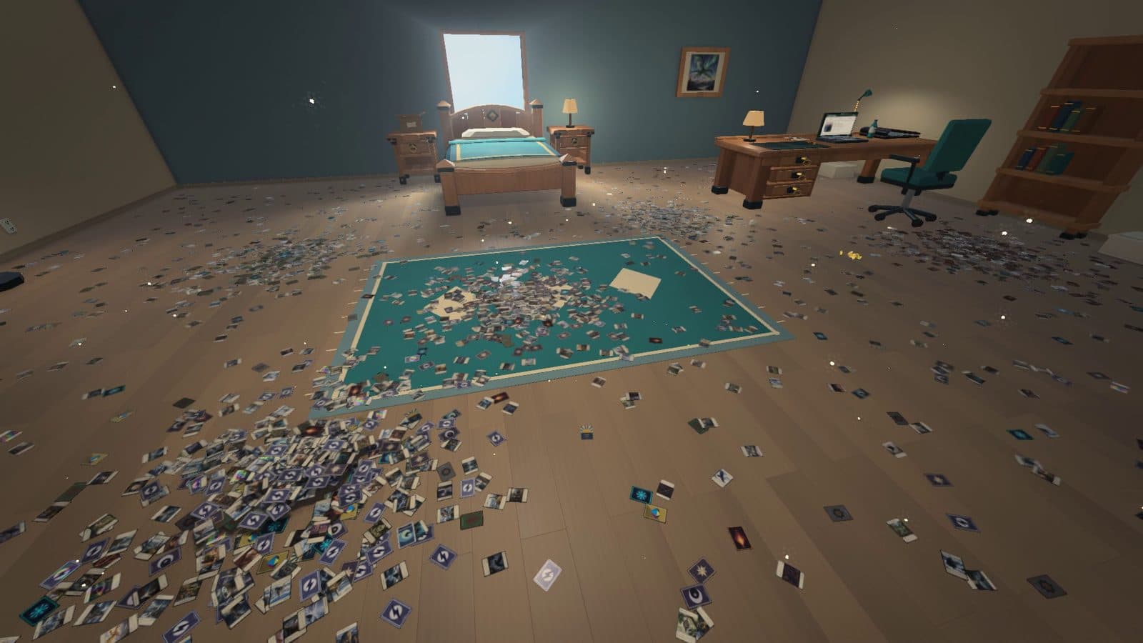 The bedroom buried under its mess